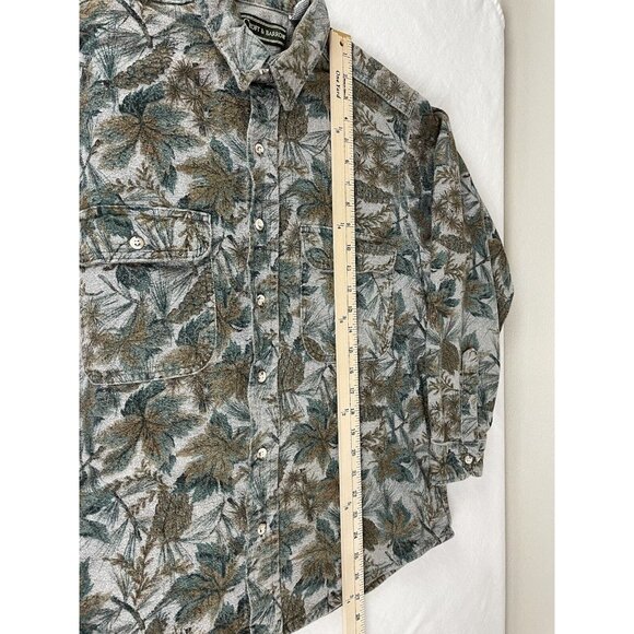 Croft And Barrow Woodland Forest Camo Flannel Button Down Mens Large Worn - Picture 7 of 7